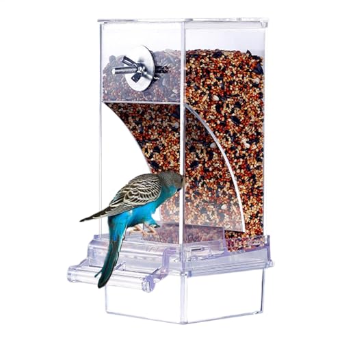 Parrot Feeder Cage | Bird Food Container | Clear Bird Feeder | Parakeet Food Feeder | Cockatiel Feeders Container | Finch Food Feeders | No Clutter Feeder for Cockatiel Finch von Byeaon