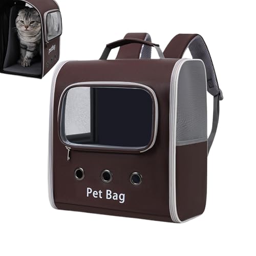 Portable Pet Carrier Bag | Expandable and Foldable Cat Backpack | Cat Backpack with Breathable Mesh | Pet Carriers for Small Dogs | Heavy Duty Carriers for Travel Small Dogs, Large Cats von Byeaon