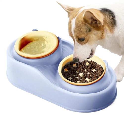 Tilted Pet Dishes | Ceramic Food Bowls | Raised Dog Bowls | Puppy Water Dish | Double Pet Bowls | Pet Food Set | Ceramic Dog Bowls | Raised Feeding Dishes for Small Medium Large Size Dogs Cats von Byeaon