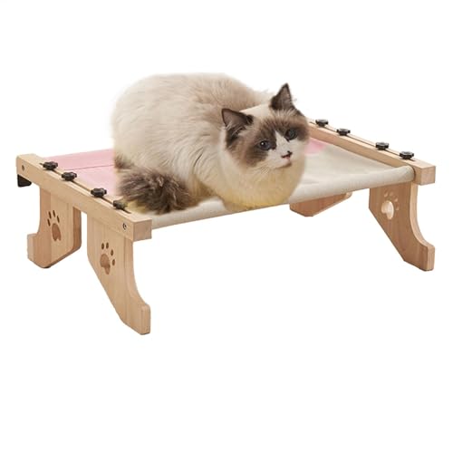 Wooden Cat Hammock | Adjustable Cat Nest | Windowsill Pets Seat | Wooden Cats Bed | Cushioned Pets Perch | Cat Climbing Hammock | Nesting Hammock for Sleeping, Playing, Climbing von Byeaon