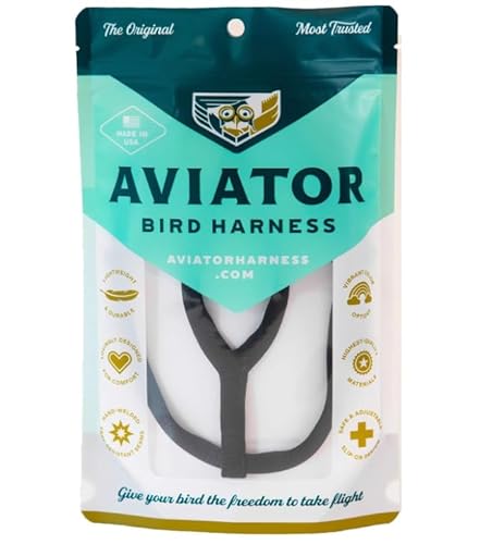 Arnes für Vögel The Aviator, schwarz, Größe L, 600-1000 g von C.P.A COMPLEMENTOS PARA AVES