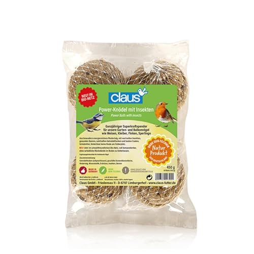 Claus Fettbällchen mit Insekten, 4 Stück x 112,5 g Power Knödel von C.P.A COMPLEMENTOS PARA AVES