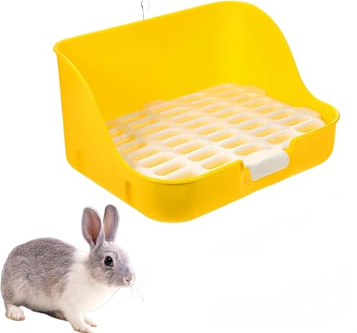 Box Kaninchen Toilette für Kaninchen Trainer CAASFOOY für Haustierstreu extra großes Serviertablett Töpfchen Käfig Kaninchen Kunststoff Hygienekoffer Reisen von CAASFOOY