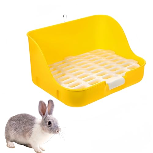 CAASFOOY Box Kaninchen Toilette für Kaninchen Trainer für Haustierstreu Extra großes Serviertablett Töpfchen Käfig Kaninchen Kunststoff Hygienekasten Reisen von CAASFOOY
