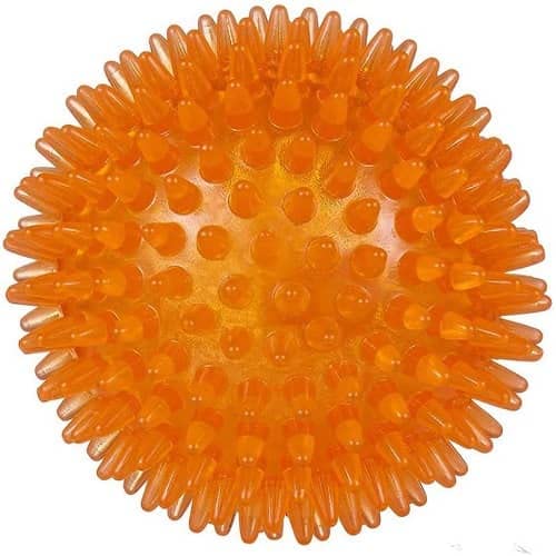 CABLEPELADO Hundeball Igel | Ball Plektren für Hunde | Massieren Sie Zahnfleisch und reinigen Sie Ihre Hunde | Strapazierfähiges Hundespielzeug | mit Sound | Thermoplastischer Gummi | 6 cm | Orange von CABLEPELADO