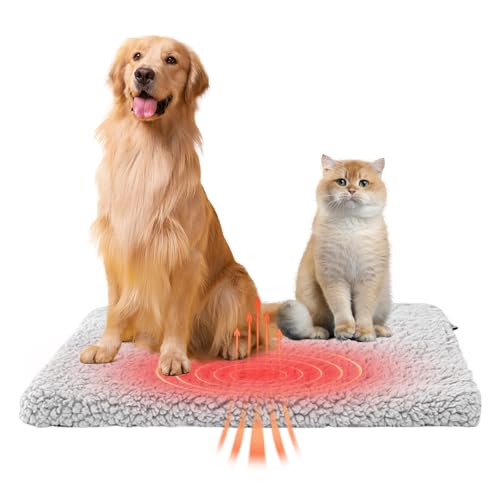 CAIJ Selbstheizende Katzendecke, Selbstwärmende Decke Katze Kissen Wärmedecke Heizdecke für Katzen und Hunde Anti-Slip Selbstheizende Decke Katze Flauschig und Weich Katzenbett Waschbar 50 x 40 cm von CAIJ