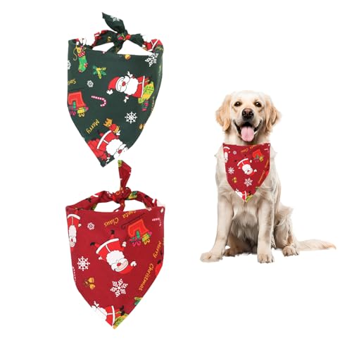 2 Stück Weihnachten Hund,Hunde Halstuch Christmas Dog Geschenk Haustier Schal Bandanas Hundehalstuch Weihnachts Hundebekleidung Kostüm Weihnachtshalsband Hundetuch Weihnachtstuch,for Pet Weihnachtsd von CAIKAILIOR