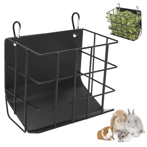 Kaninchen-Heu-Futterstation für Meerschweinchen, Heu, mit robustem Metallrahmen, Kaninchen, Heuhalter, Kaninchen, Heu-Futterstation, Meerschweinchen, Heuhalter, für Kaninchen, Meerschweinchen, Hasen, von CAIQINLI