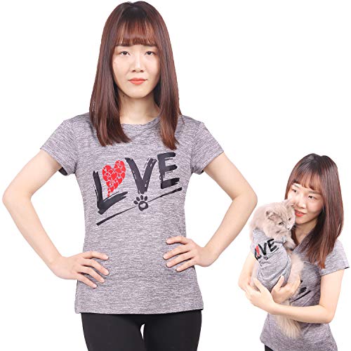 CAISANG Hundeshirts Love Puppy Shirt Mama Papa / Haustiere Kleidung, ärmelloses Weste, T-Shirt, Hundekleidung, Rundhalsausschnitt, Damen-Sweatshirt, Bekleidung für Hunde, Katzen, Mutter, Sport-Outfits von CAISANG