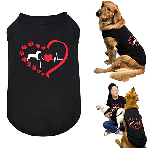 Großes Hundeshirt, passende Hunde- und Besitzer-Kleidung, Herz-Pyjama, Hunde- und Mama-Sweatshirt, Sport-T-Shirt, Welpenweste, Eltern, Outfits für mittelgroße und große Hunde, Weihnachtsbekleidung von CAISANG