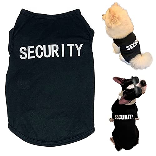 Hunde-Shirt, Sicherheitskatzenbekleidung, Kostüme für Cosplay, atmungsaktive Haustier-T-Shirts, Sommerkleidung, Hundeanzug, Weste für Hunde, Welpen, Jungen und Mädchen (XS, schwarz) von CAISANG