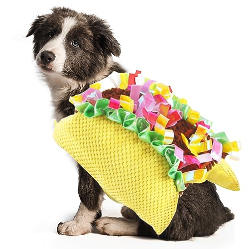 Hunde-Taco-Kostüm, Halloween-Kostüme für Hunde, lustige Taco-Haustierkleidung, Halloween-Hamburger-Welpenoutfit, Halloween-Weihnachtsbekleidung, Cosplay, Hundekostüm für kleine mittelgroße Hunde und von CAISANG