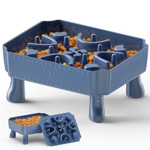 Slow Feeder Hundenapf, 2-in-1 Hunde-Puzzle, langsamer Futternapf für große Rassen, Labyrinth, erhöhter Futternapf, Anti-Ersticken, interaktiver Futternapf, langsames Fressen für Langeweile und Angst, von CAISHOW