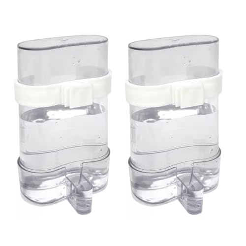 CAKEEYUM Automatischer Vogelwasserer -Feeder, Vogelwasserspender für Käfig, 2pcs Keine Mess Vogelfutterdienste Waterer Cockatiel Cage Accessoires von CAKEEYUM