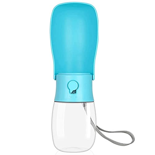 CALIBAN Hunde Wasserflasche - Faltbarer Hund Wasserspender zum Spazierengehen, Tragbare Haustier Wasserflasche für Reisen, Wasserflasche (Blau) von CALIBAN