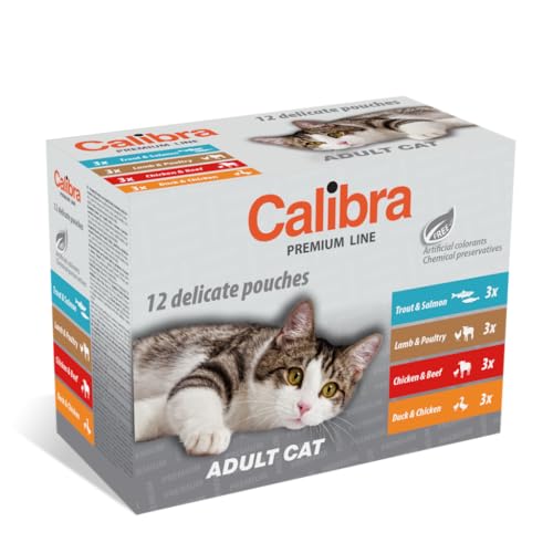 CALIBRA Cat Adult Pouch Multipack Box 12 x 100 g von CALIBRA