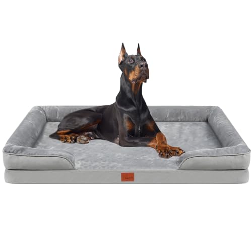 CALIYO Hundebett, Hundebett Grosse Hunde OrthopäDisches Hundebett Ergonomisches Hundesofa, Hundecouch mit EierföRmiger Kistenschaum füR Mittlere Hunde, Waschbar rutschfest Hundebetten von CALIYO