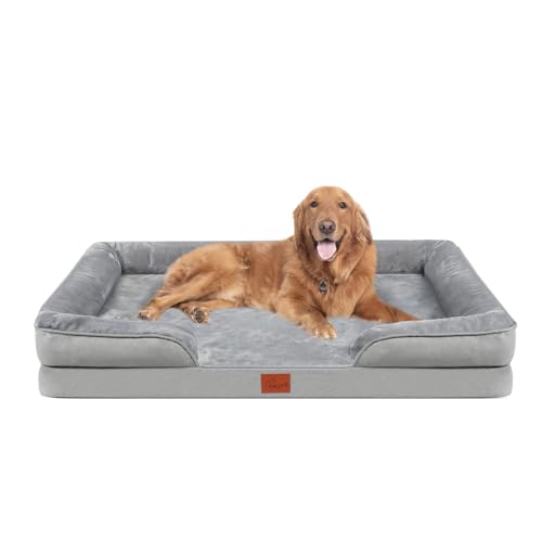 CALIYO Hundebett, Hundebett Grosse Hunde OrthopäDisches Hundebett Ergonomisches Hundesofa, Hundecouch mit EierföRmiger Kistenschaum füR Mittlere Hunde, Waschbar rutschfest Hundebetten von CALIYO