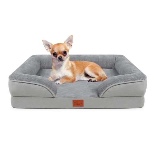 CALIYO Hundebett, Hundebett Grosse Hunde OrthopäDisches Hundebett Ergonomisches Hundesofa, Hundecouch mit EierföRmiger Kistenschaum füR Mittlere Hunde, Waschbar rutschfest Hundebetten von CALIYO