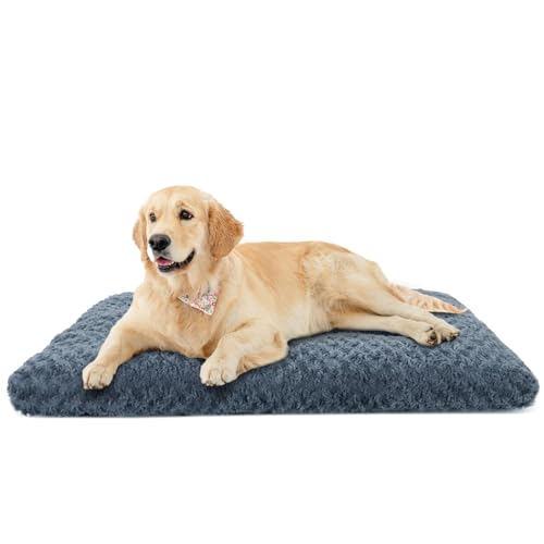 CALIYO Hundebett Grosse Hunde, Waschbar Hundekissen, Hundebetten für große, Mittelgroße Hunde, Flauschige und Bequeme Hundesofa, Grau Blau, 94x63x8CM von CALIYO