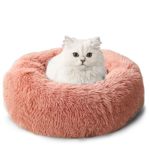 CALIYO Hundebett Grosse Hunde, Katzenbett Flauschig, Katzenkissen Hundekissen Waschbar, Trocknergeeignetes Katzen Bett, Hundebetten Rund Katzenkörbchen Durchmesser 100 cm(Rose) von CALIYO