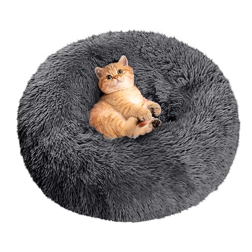 CALIYO Hundebett Kleine Hunde, Katzenbett Flauschig, Katzenkissen Hundekissen Waschbar, Trocknergeeignetes Katzen Bett, Hundebett Rund Katzenkörbchen Durchmesser 50 cm von CALIYO