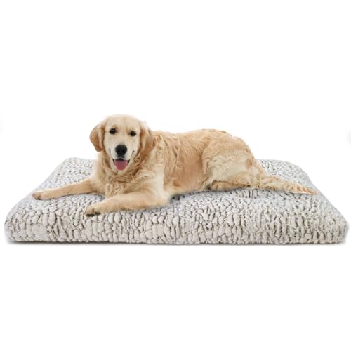 CALIYO Hundebett MittelgroßE Hunde, Hundekissen Waschbar, OrthopäDisches Hundematratze PlüSch-Hundematte, Geeignet für GroßE Hunde, 94x63x8 cm, Hellbraun von CALIYO