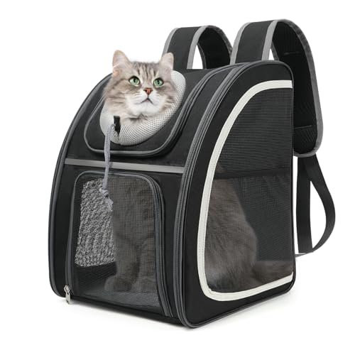 CALIYO Hunderucksack, Katzenrucksack, Haustier Rucksack mit Netzfenster, Tragbare und Faltbare Katzentasche bis 8kg Multifunktionales Atmungsaktive und Leichte Hundetasche von CALIYO