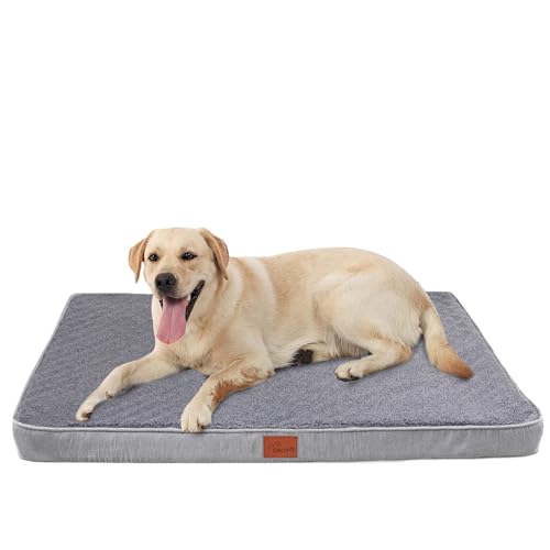 CALIYO Orthopädisches Hundebett Grosse Hunde 112x81x7.6cm, Flauschig Hundekissen Hundebett Waschbar, Unterseite Atmungsaktiv Haustierbett Dog Bed Hundematratze von CALIYO