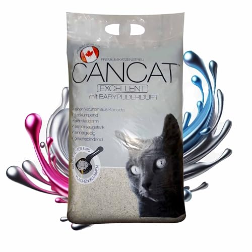 2x15 kg CANCAT Excellent kanadische Premium Katzenstreu Klumpstreu Babypuderduft von CANCAT