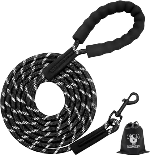 CANDYDOG Hundeleine 3m, Seil mit Gepolstertem Griff, Geeignet für Kleine bis Große Hunde, Schwarz - Klassische Hundeleinen Leinen und Dressurleinen von CANDYDOG