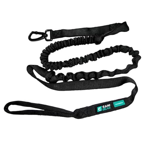 CANI C GEAR, Traction Lanyard, Classica-Modell, Farbe Schwarz, Griff zum Halten im Modus mit Langer Leine, Haltegriff im Modus mit kurzer Leine, 1,9 m von CANI C GEAR