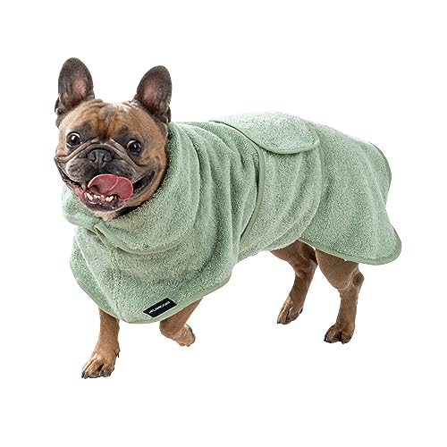 CANICOAT® Hundebademantel Lavari mit Handtuch, 100% Baumwolle, Oeko-TEX® Zertifiziert (Größe:6, Mintgrün) von CANICOAT