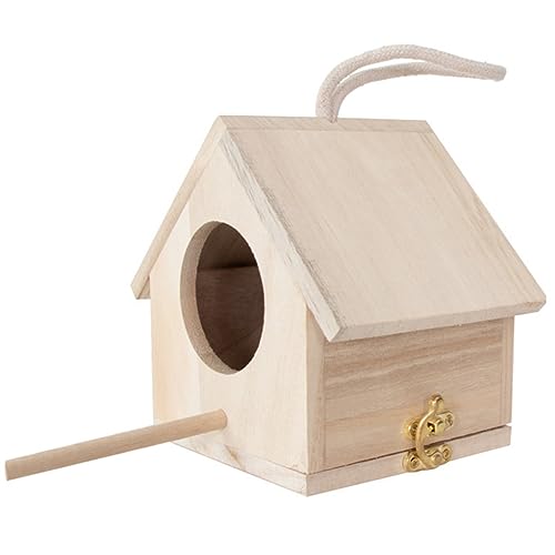 CANIGHT 1 Stück Holzvogelhaus Zum Aufhängen Hängendes Schlafnest Für Vögel Aus Robustem Ideal Für Kleinvögel Im Garten Stilvolles Design Für Natürliche Nistplätze von CANIGHT