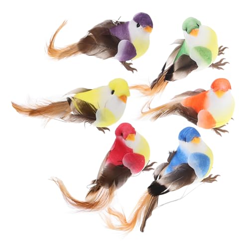 CANIGHT 12st Simulationsvogeldekoration Tiere Schreibtisch-Vogel-Ornament Lebensechte Kleine Vögel Vogel-dekor Künstliche Vogelfiguren Kleiner Vogelschmuck Kleines Vogelhandwerk Feder von CANIGHT