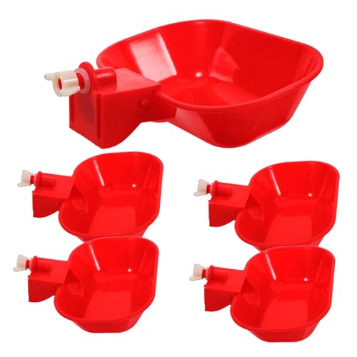 CANIGHT Huhn Feeder Geflügel Waterer 5 Stücke Automatische Huhn Wasser Tasse Rot Spillproof Robust von CANIGHT