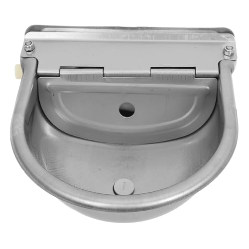 CANIGHT Kuhtrinkbrunnen automatischer wasserspender Wasserzufuhr Tränkebecken für Rinder Automatische Tränke für Nutztiere Outdoor-Wassernapf für Kuh Kuhtränke Rostfreier Stahl Silver von CANIGHT