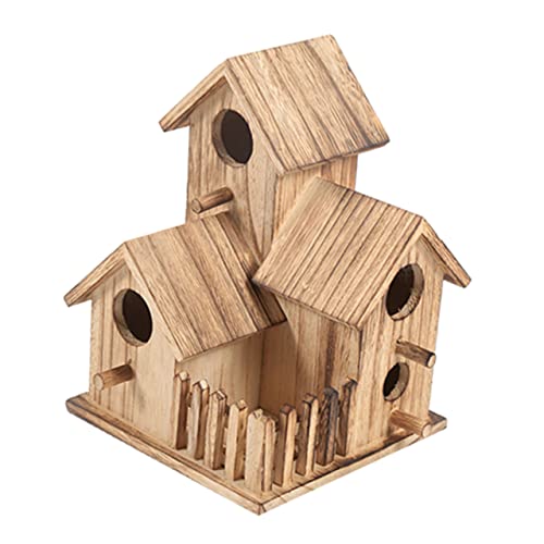 CANIGHT Mehrraum Vogelnest Aus Holz Kreatives Vogelhaus Mit Breitem Eingang Ideales Vogelbett Für Garten Und Balkon Vogelzubehör Hellbraun Bausatz Für Vogelhäuschen Perfekt Für von CANIGHT