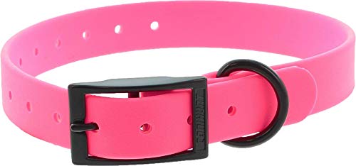 CANIHUNT CTech Hundehalsband, doppelte Schnalle – 6 Farben – 2 Breiten, 3,8 mm dick, Material aus PVC, französische Marke (2,5 x 0,4 x 60 cm, rosa) von CANIHUNT