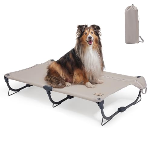 CANINE CANYON Daisy Cot, mittelgroßes, faltbares erhöhtes Hundebett, tragbar, erhöhtes Hundebett, für den Außenbereich, kühlend, kaufest, wasserdicht, strapazierfähig bis zu 72,6 kg, für von CANINE CANYON