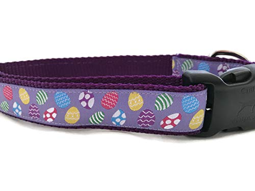 Oster-Hundehalsband, Caninedesign, Hase, 2,5 cm breit, verstellbar, Nylon, Größe M und L (Eier, Größe L 38,1–55,9 cm) von CANINEDESIGN QUALITY DOG COLLARS