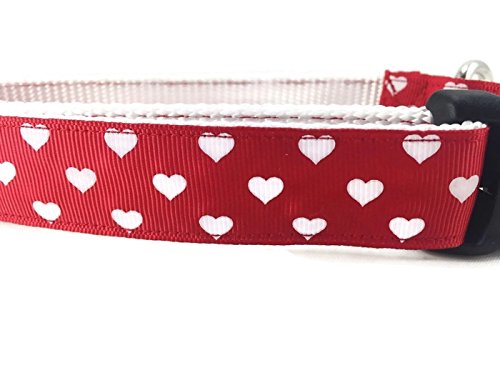 Spring Hundehalsband, Caninedesign, Valentinstag, St. Patricks Day, Ostern, 2,5 cm breit, verstellbar, Nylon, Größe M und L (Herzen, XL 45,7–66 cm) von CANINEDESIGN QUALITY DOG COLLARS