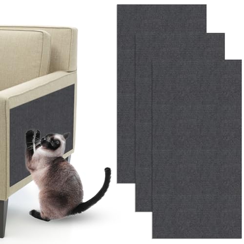 3Pcs Cat Scratcher, Cat Toys Multifunctional and Trimmable Cat Scratchers for Indoor Cats Pastable Wall Scratching Post, Cat Scratching Board Protect Sofa Cat Scratch Furniture Protector(Dark Gray) von CANIPHA