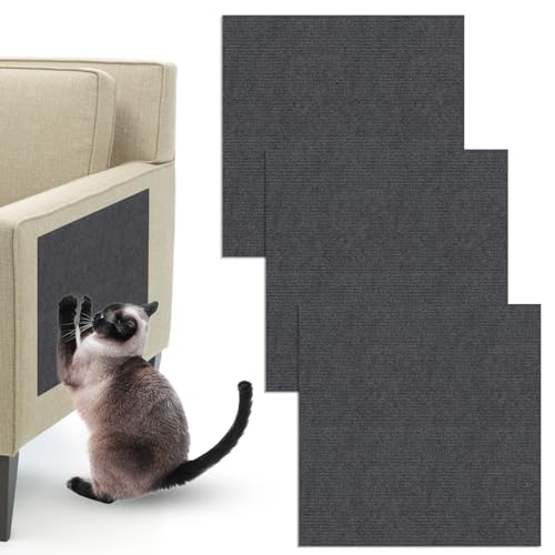 3Pcs Cat Scratcher, Trimmable and Multifunctional Cat Toys Scratching Post Pastable Wall Cat Scratchers for Indoor Cats Scratch Furniture Protector, Cat Scratching Board Protect Sofa(Dark Gray) von CANIPHA