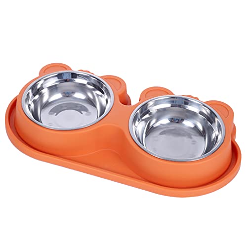 CANNXI Futternapf, Wasserspender für Hunde, Wasserspender für Haustiere, für schönen Bär, Kopfform, 4 Farben, 2-in-1, Futterspender für Hunde, Edelstahl von CANNXI