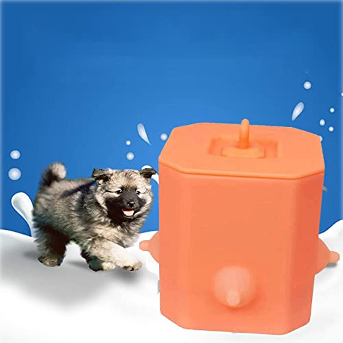 Milchnapf für Welpen, Silikon Welpe Nippel Feeder Milk Bowl Pet Feeder Tragbarer Bionic Selbstfütterungsgerät Pet Nippel für Baby Pet, Welpen, Kätzchen von CAOJIN