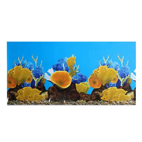 CAPASTEC Aquarium-Hintergrund-Poster, doppelseitig, Meereskorallenfische, Hintergrunddekor-Aufkleber für Aquarium, 82 x 60 cm (mehrfarbig) von CAPASTEC