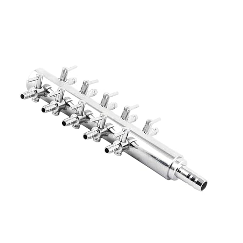 CAPASTEC Aquarium Luftventil, 10 Wege Inline Verteiler Luftventil Verteiler für Aquarium Pumpe, 14,5x5,8x2,2 cm (Silberfarben) von CAPASTEC