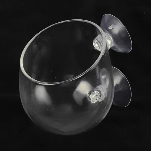 CAPASTEC Aquarium-Pflanzenhalter, Glas-Pflanzgefäß mit Saugnäpfen, Aquariumpflanzenbecher, transparenter Aquarium-Pflanztopf, 4,8 cm L x 6 cm B von CAPASTEC