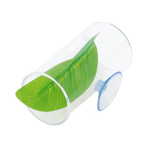 CAPASTEC Betta Fish Acryl Tube Tunnel, hohle Betta Fischhöhle mit Betta Blatt und Saugnapf, Betta Fischhöhle Tunnel für Garnelen, Betta Fish Tank Dekoration, transparent, 1 Set von CAPASTEC